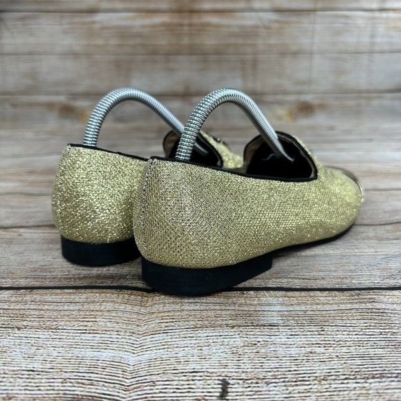 ELANROMAN CapToe Dress Shoes Men Size 7 Slip On Tasseled Loafers - Gold - Picture 3 of 9